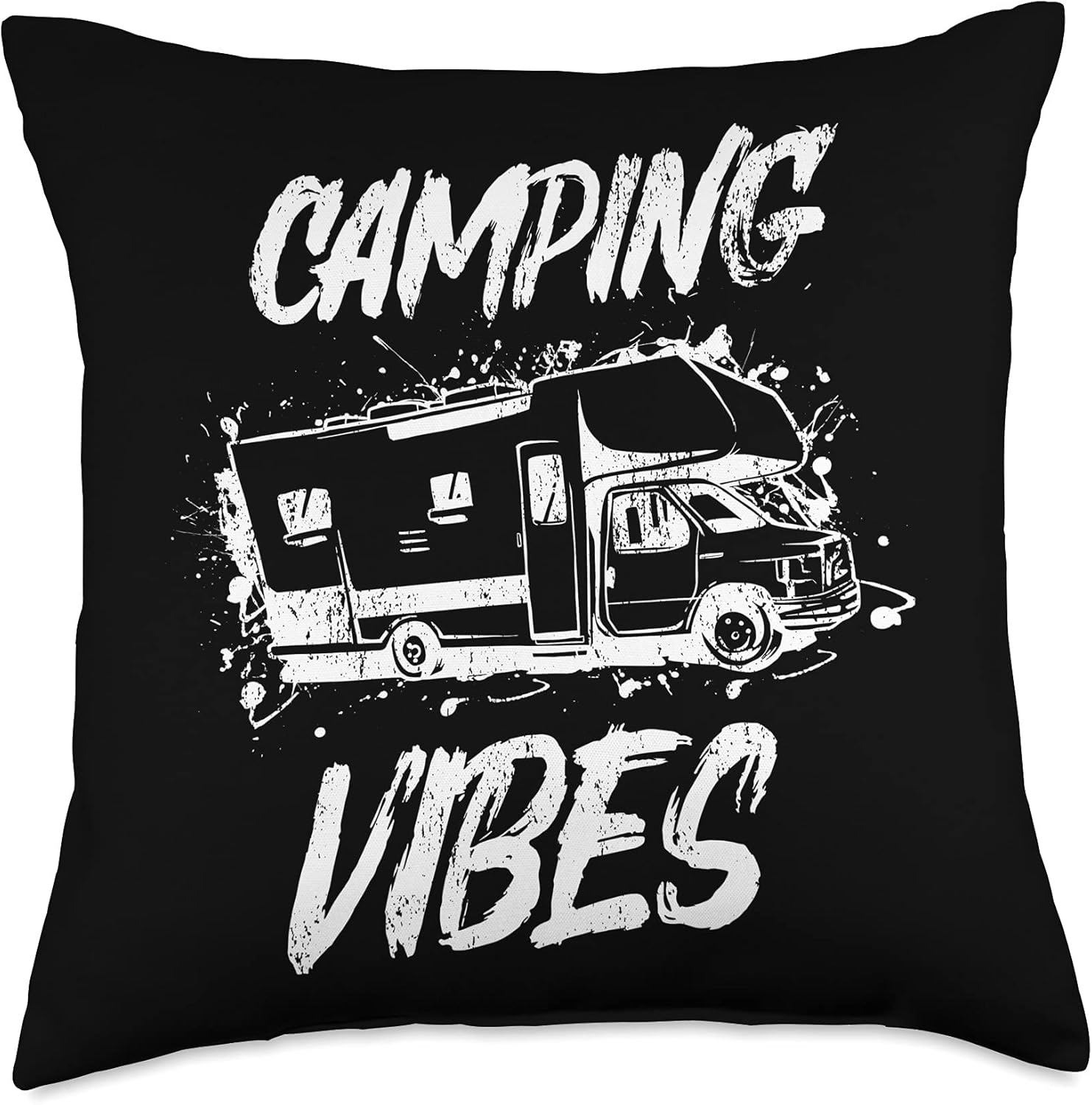 Camping Vibes Throw Pillow with Funny Sayings