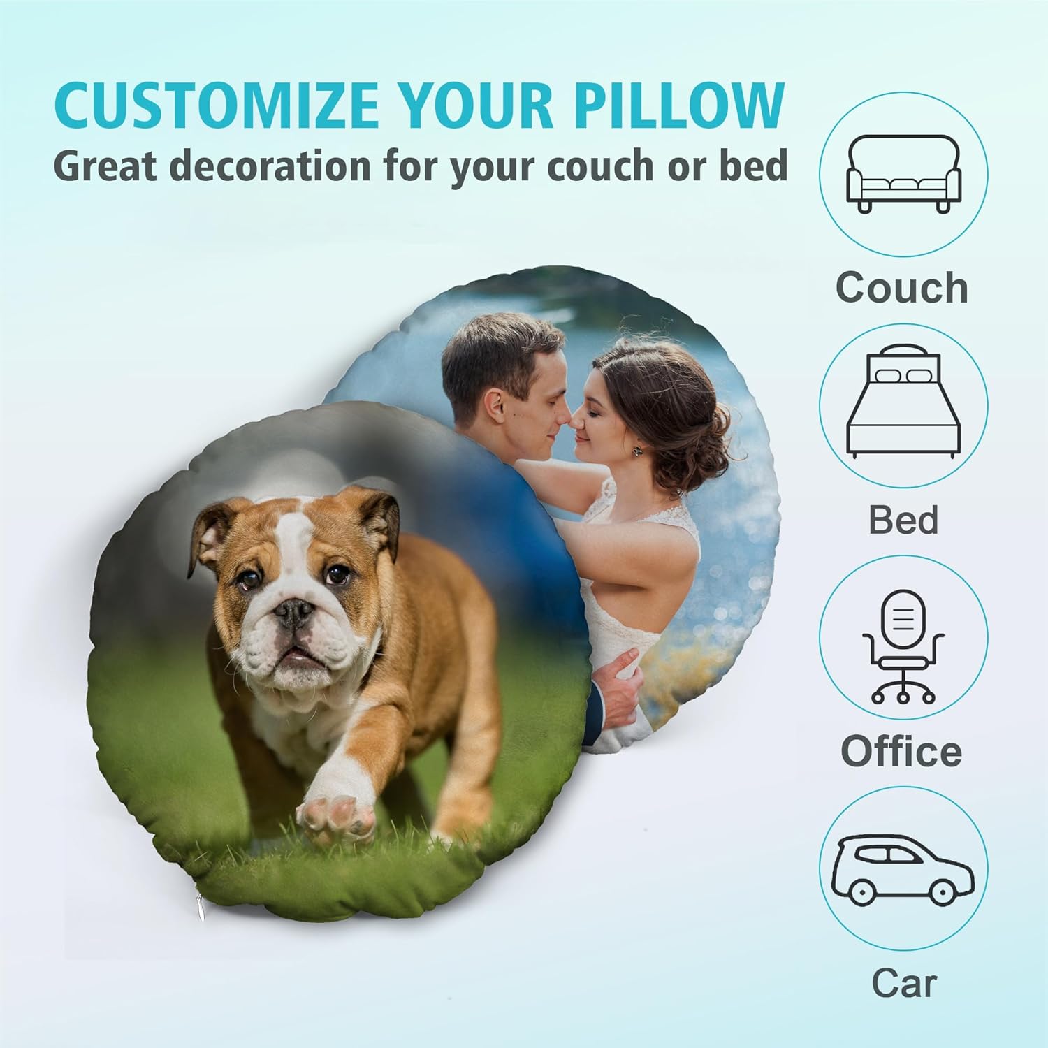 Custom Pillow with Picture Personalized Throw Pillow