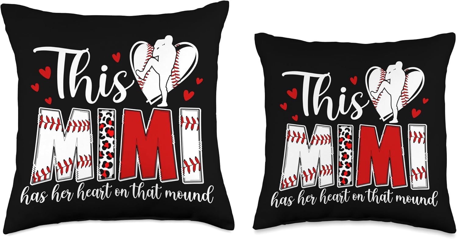 Proud Baseball Pitcher Mimi Throw Pillow 1