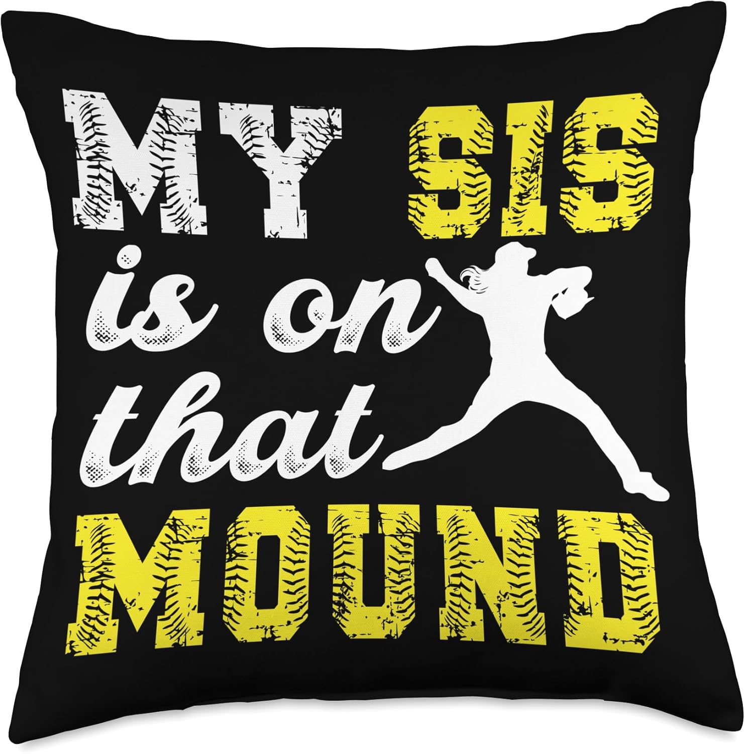 Proud Softball Pitcher Throw Pillow