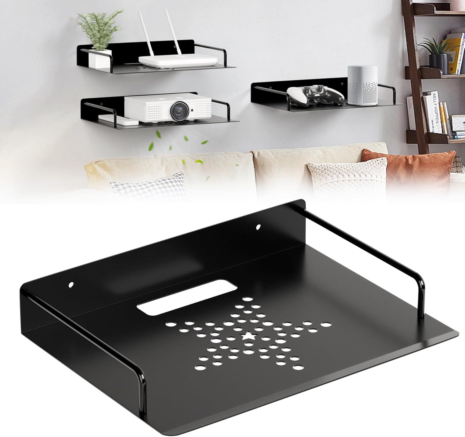 Projector Shelf with Cable Management and Ventilation