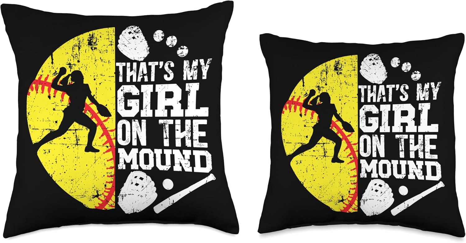 Softball Pitcher Dad Throw Pillow