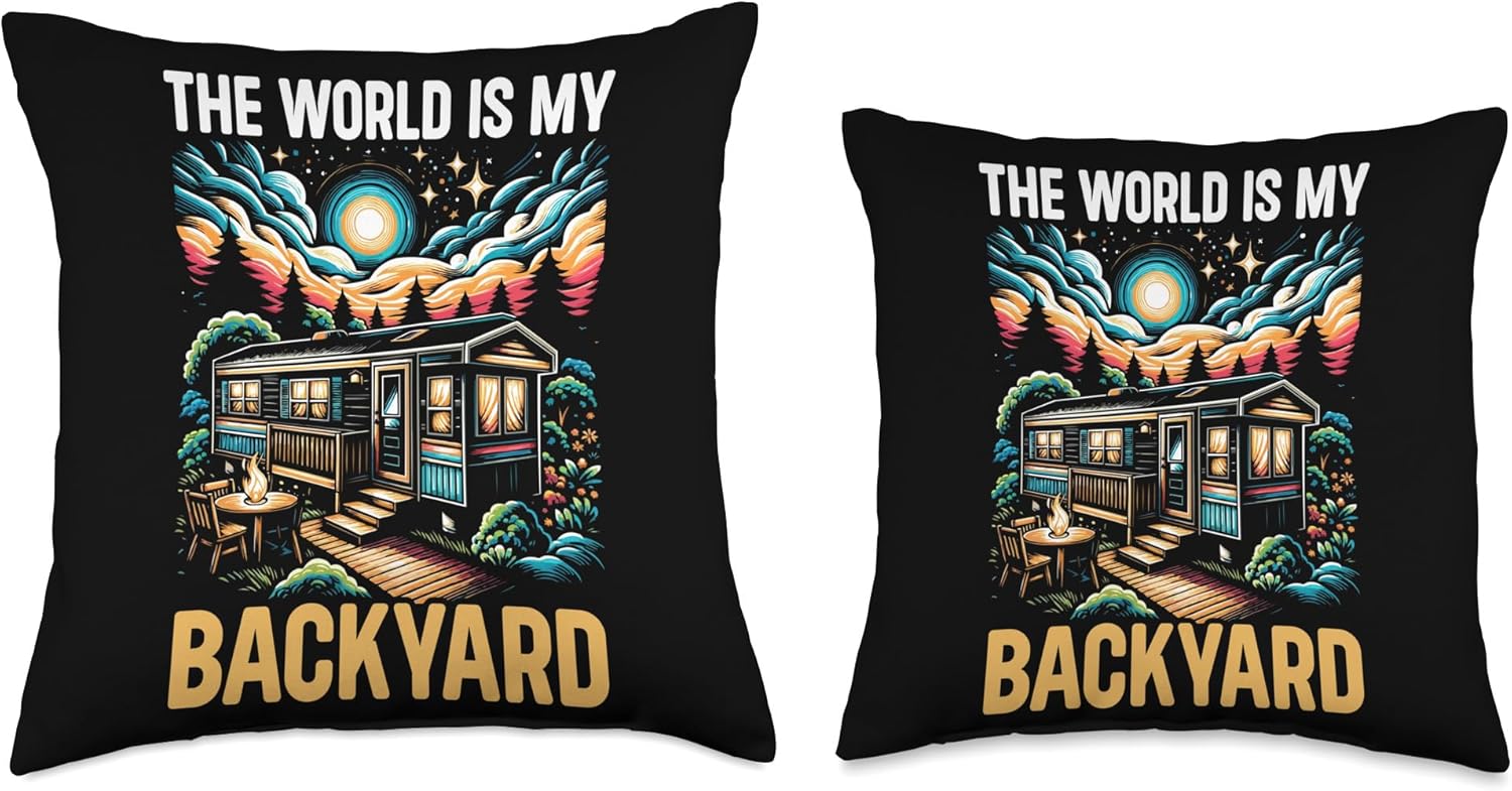 Mobile Home Throw Pillow with Double-Sided Design