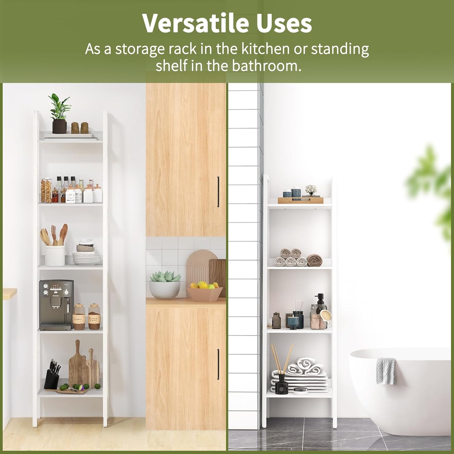 Yoobure 4 Tier Ladder Bookshelf Corner Storage Shelf