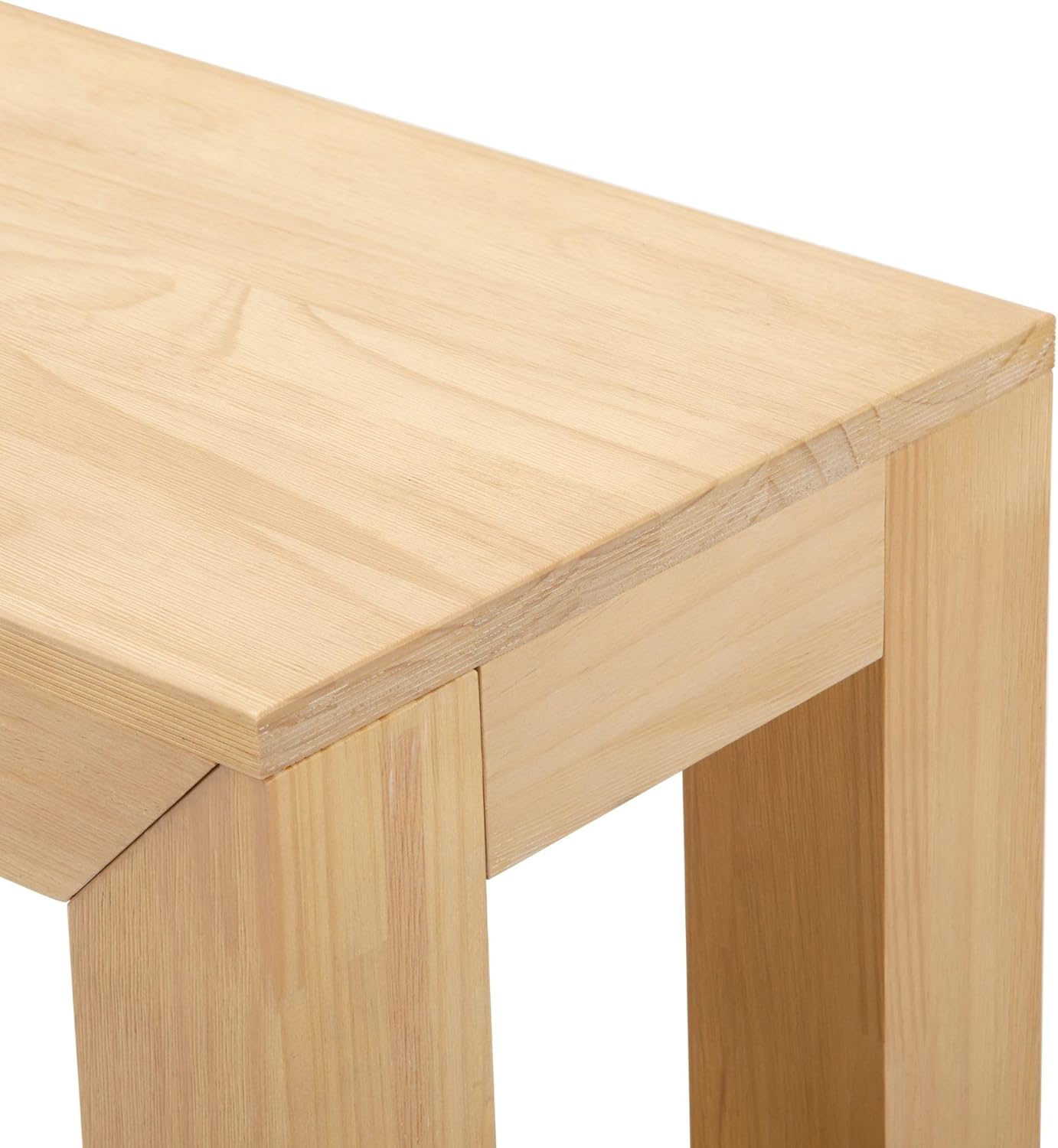 PlankBeam Modern Rectangular Side Table with Shelf