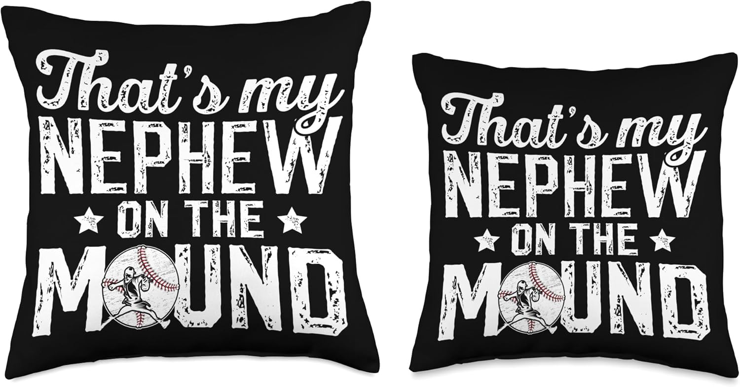 Proud Baseball Pitcher Uncle Throw Pillow