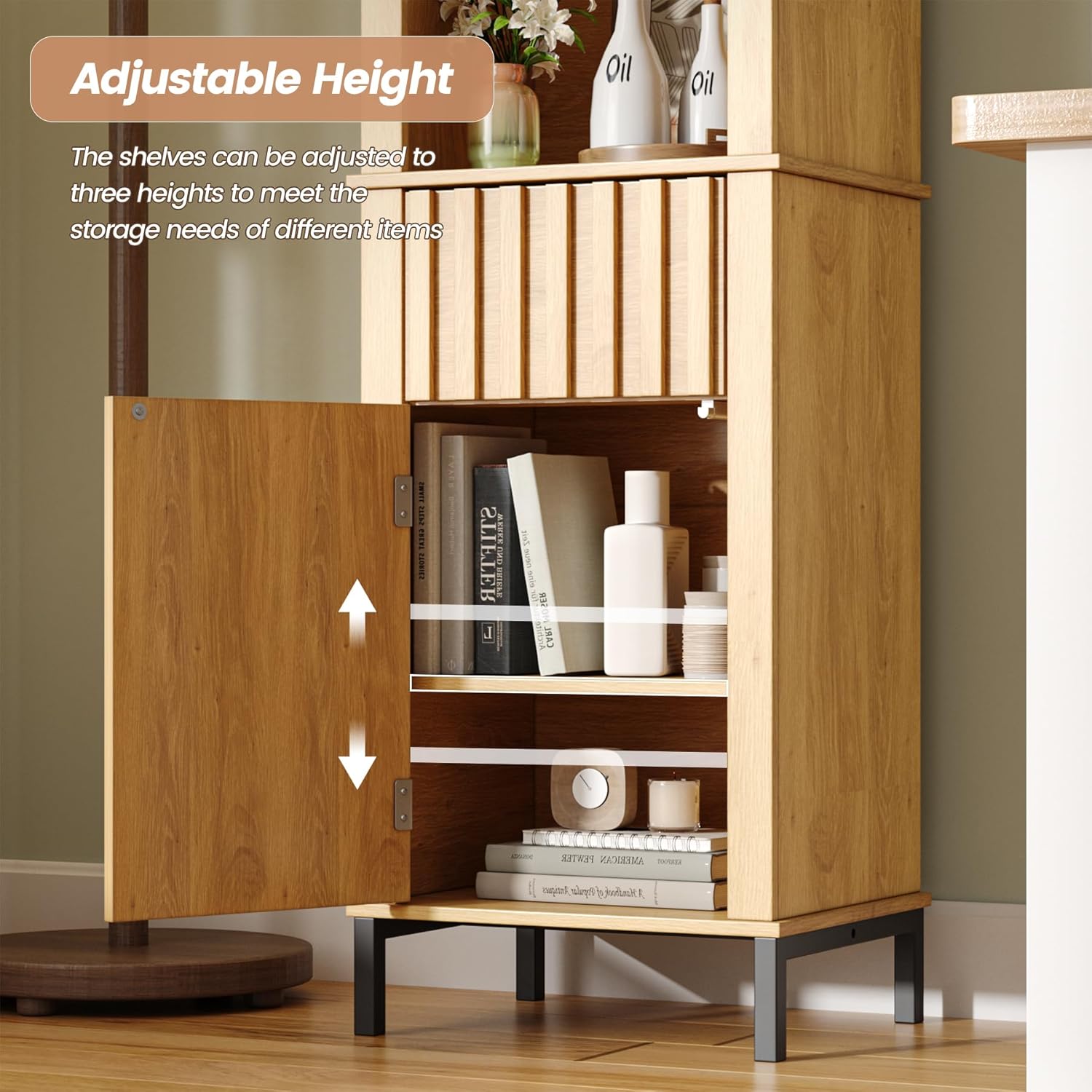 Maupvit 68 Inch Tall Bathroom Storage Cabinet with Doors and Drawer