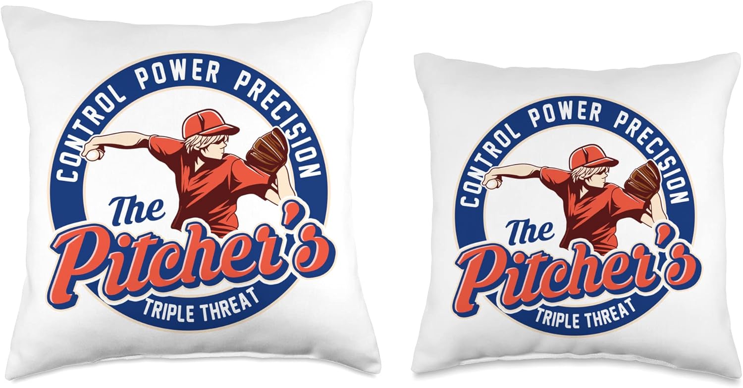 Pitchers Triple Threat Throw Pillow for Baseball Fans