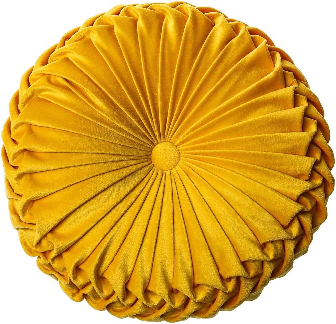 HLOVME 3D Pumpkin Throw Pillow 15X15 Yellow