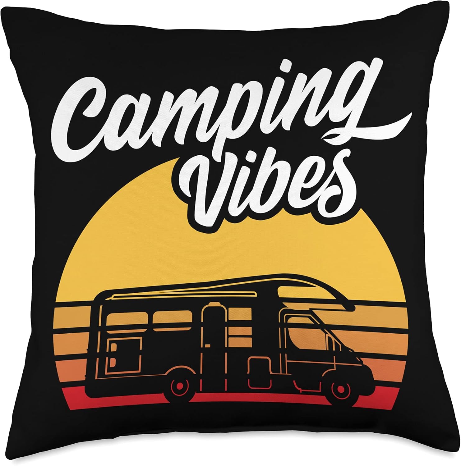 Camping Vibes Throw Pillow with Funny Sayings 1