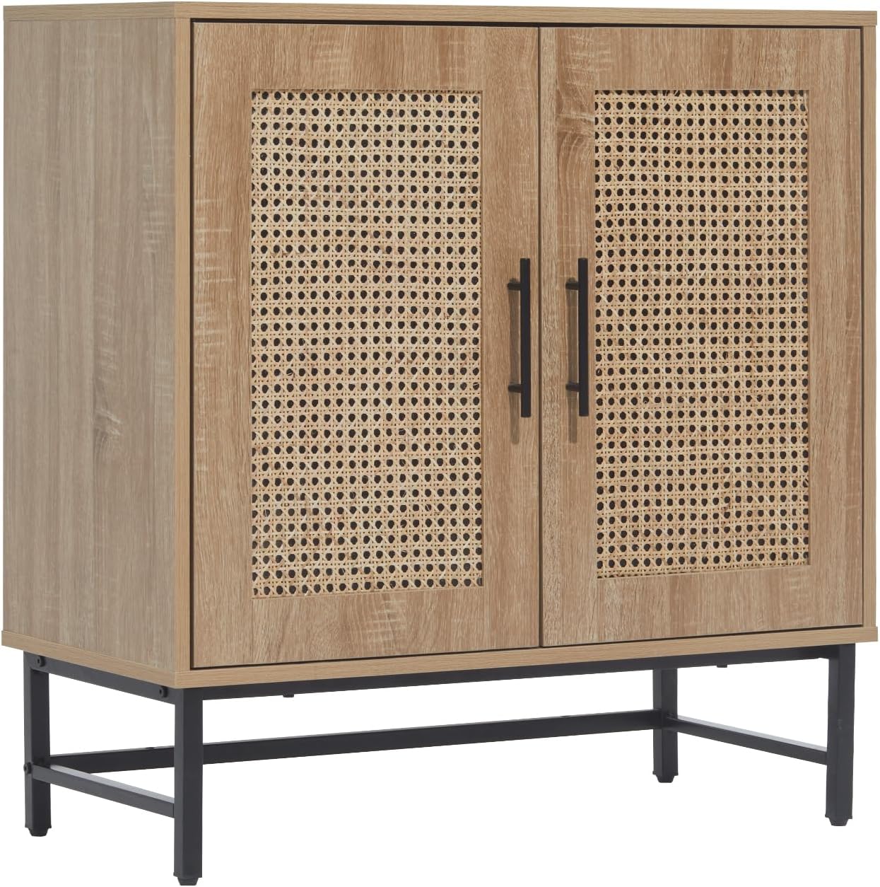 Modern Storage Cabinet with PE Rattan Door