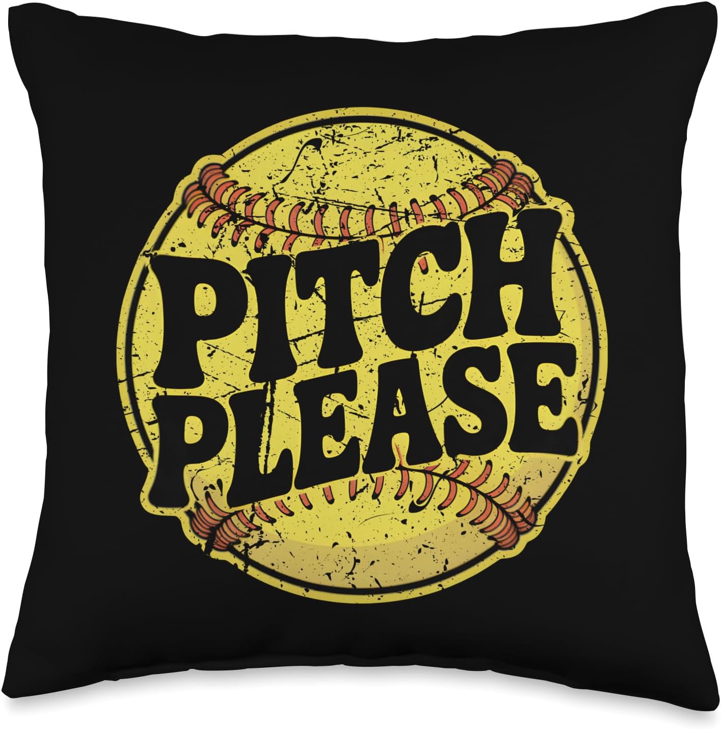 Pitch Please Funny Pun Softball Throw Pillow