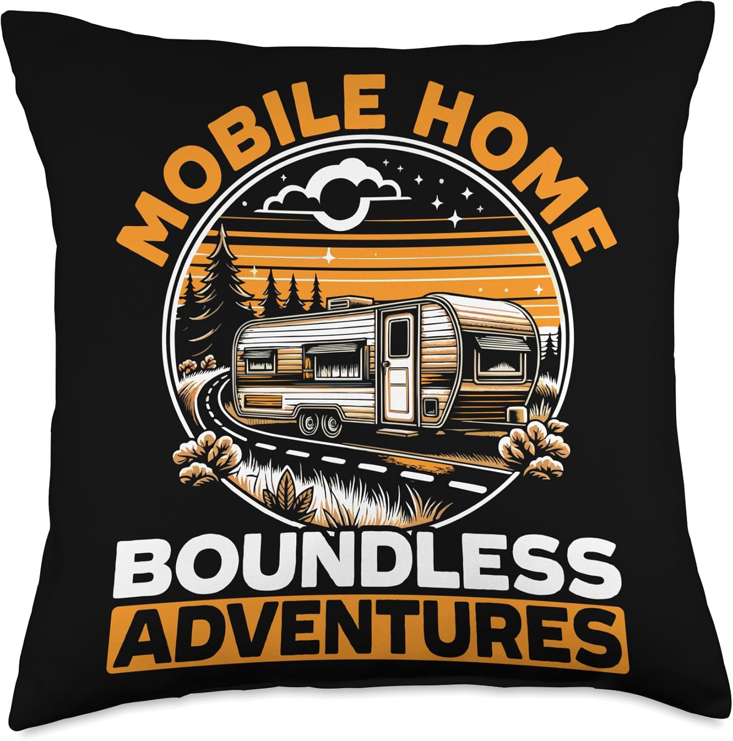 Mobile Home Throw Pillow for Motorhome and Trailer Parks