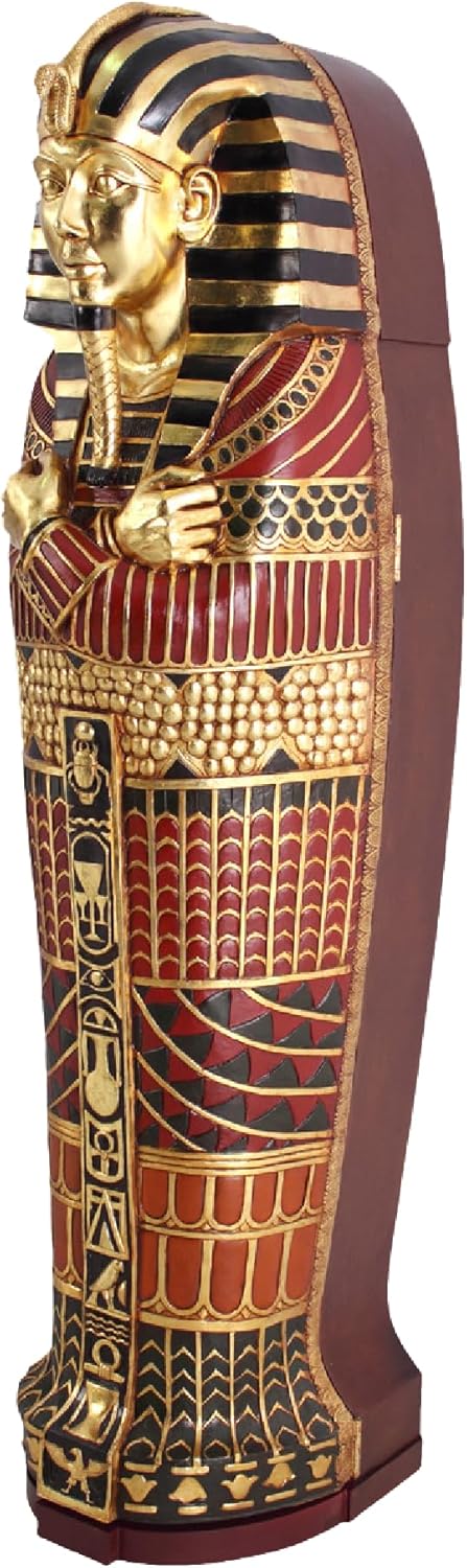 Egyptian Sarcophagus Cabinet with Shelves