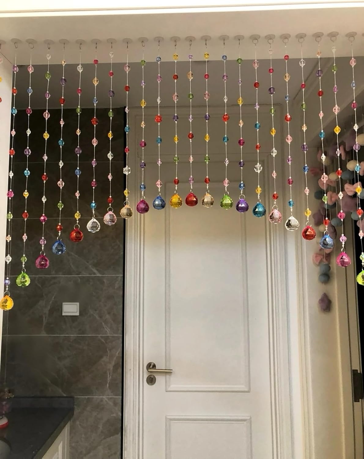 Crystal Beaded Curtain with Multicolor Acrylic Balls 1