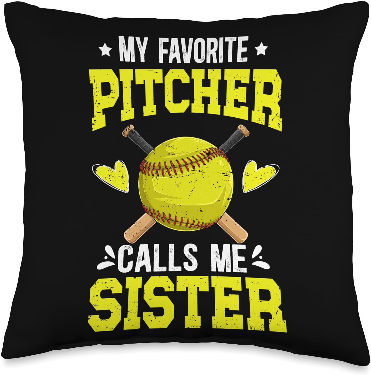 Proud Softball Pitcher Sister Throw Pillow 1