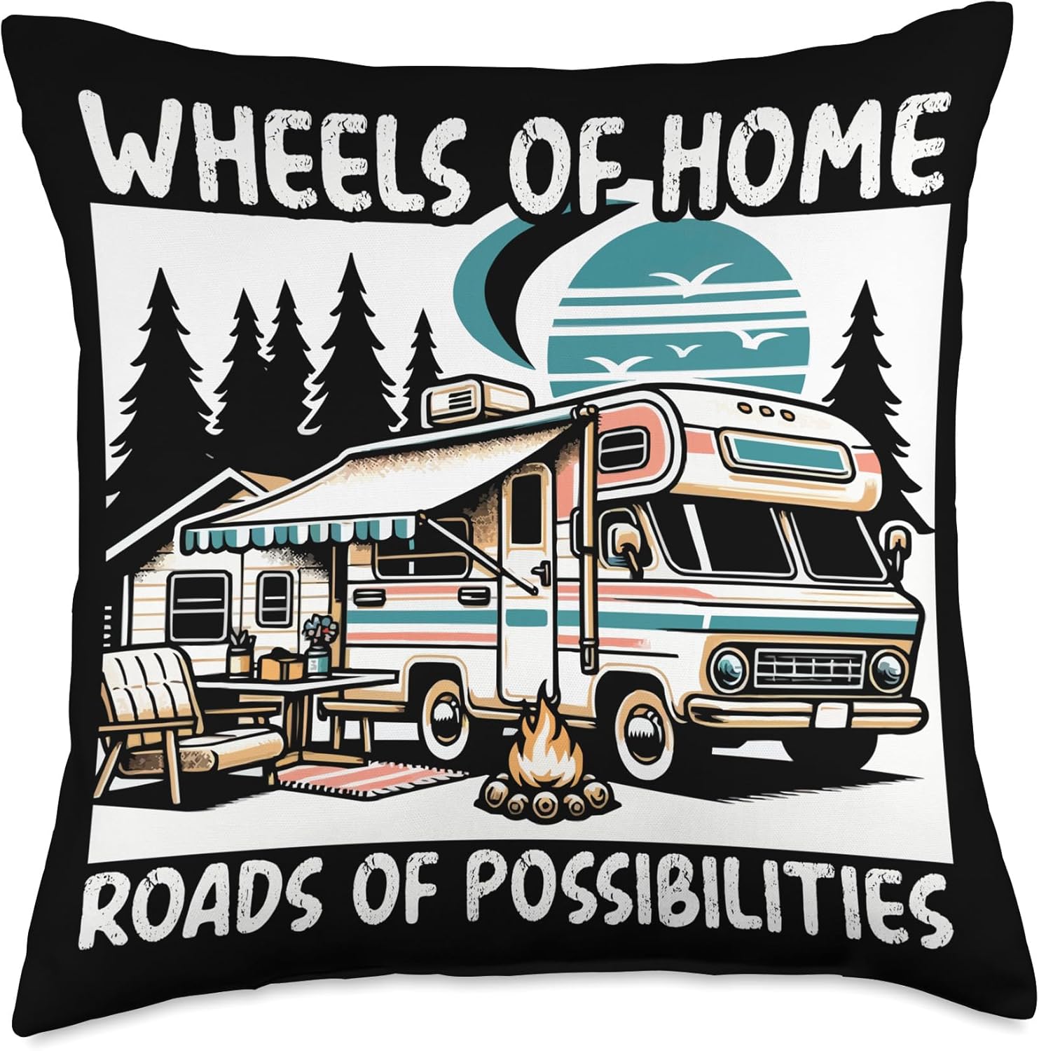 Mobile Home Throw Pillow for Motorhome and Trailer