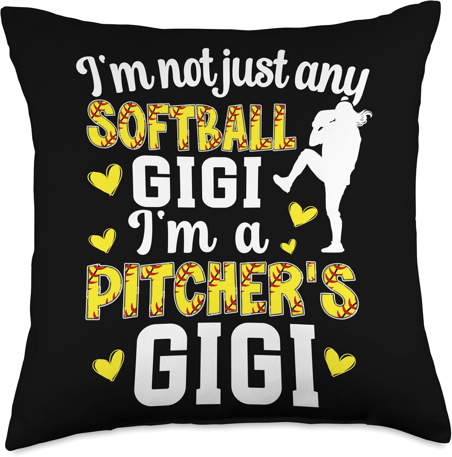 Softball Pitcher Gigi Throw Pillow