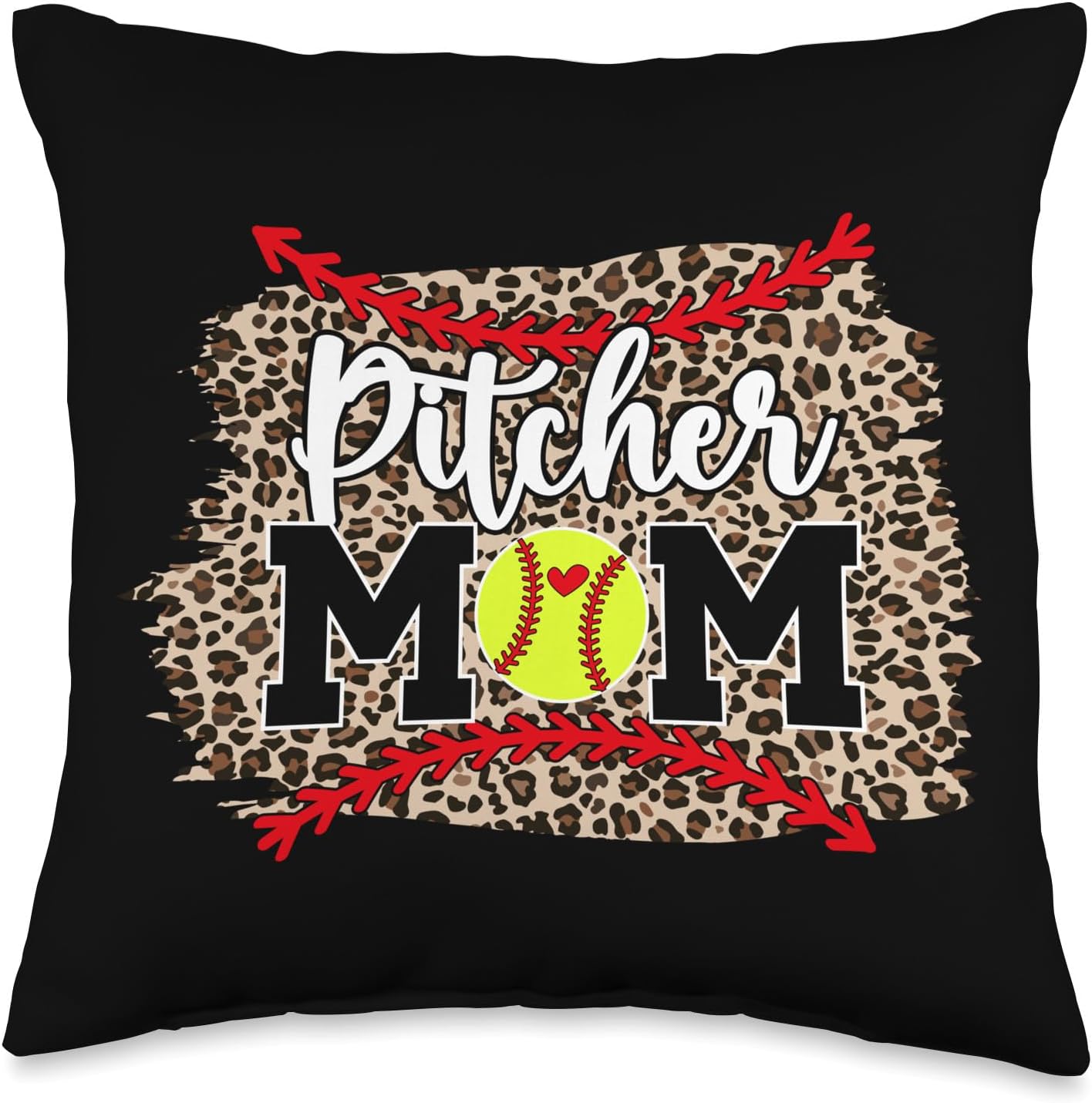 Cute Softball Pitcher Mother Mothers Day Throw Pillow