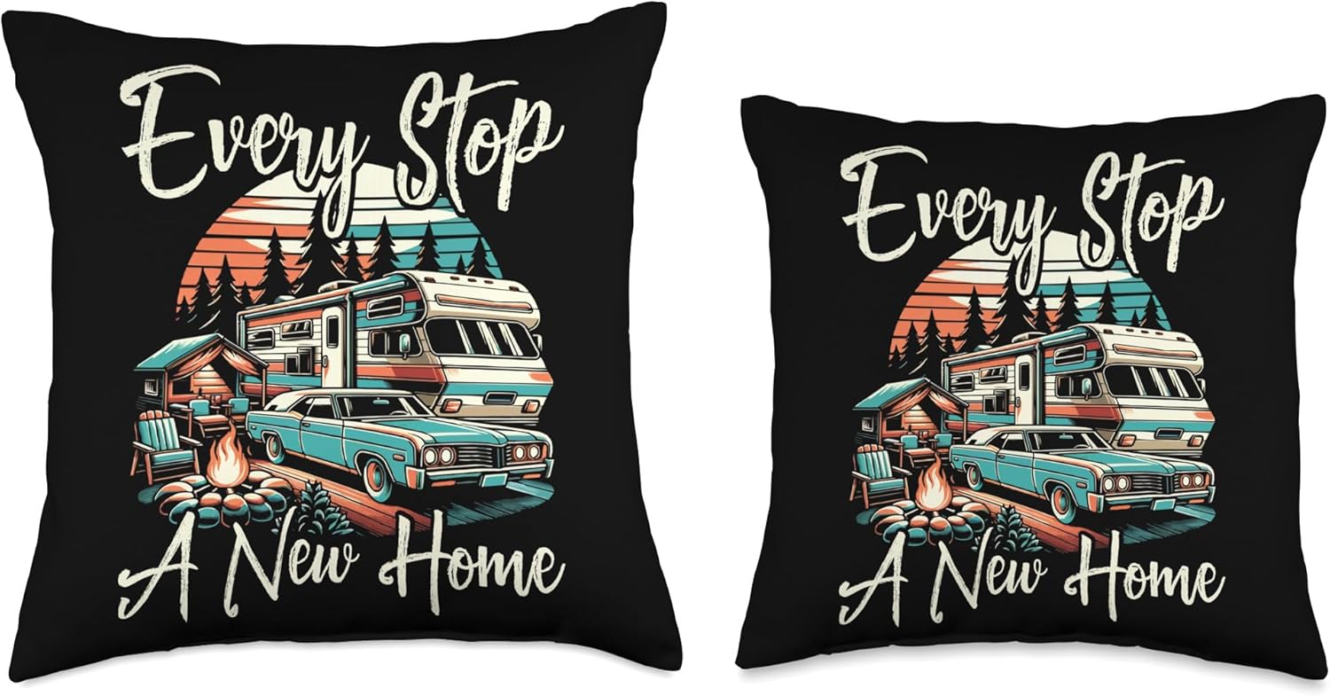 Mobile Home Throw Pillow for Travelers