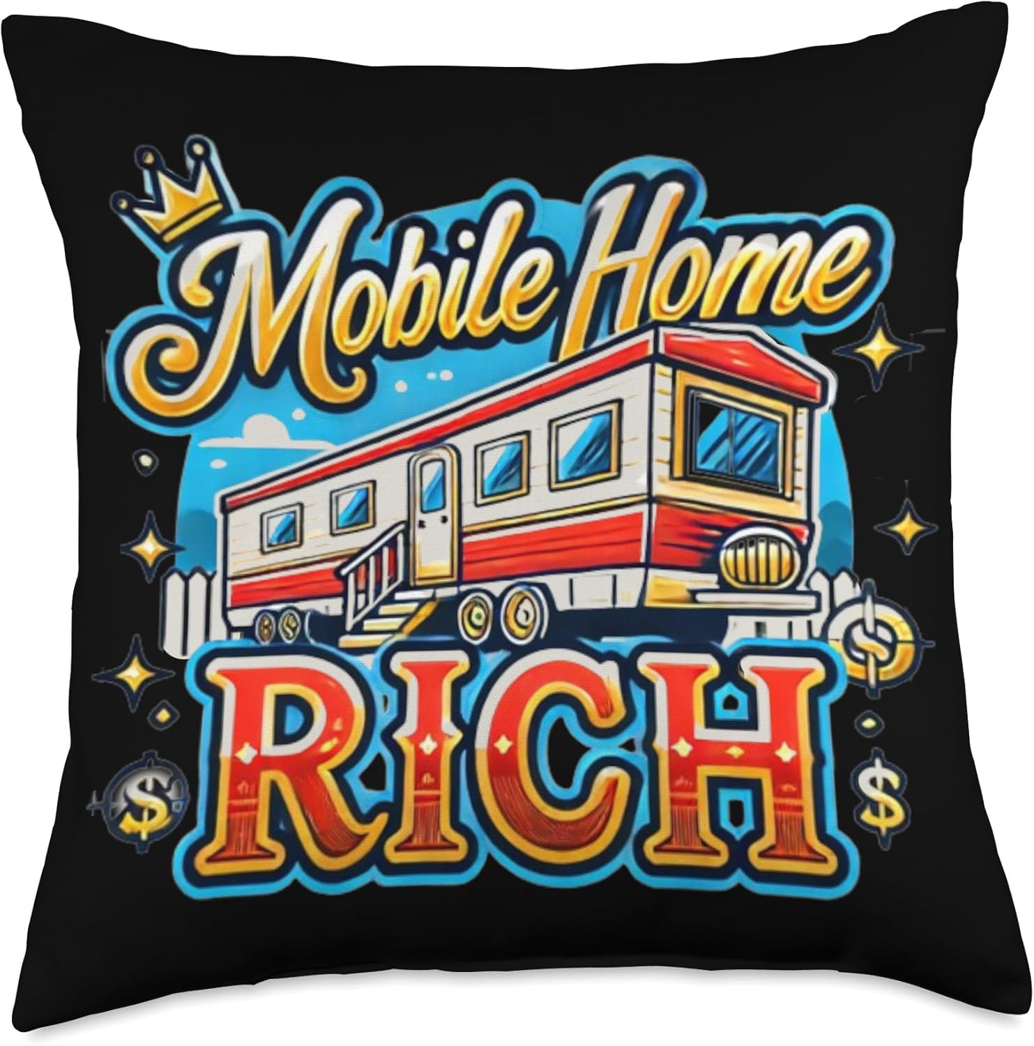 Mobile Home Decor Throw Pillow