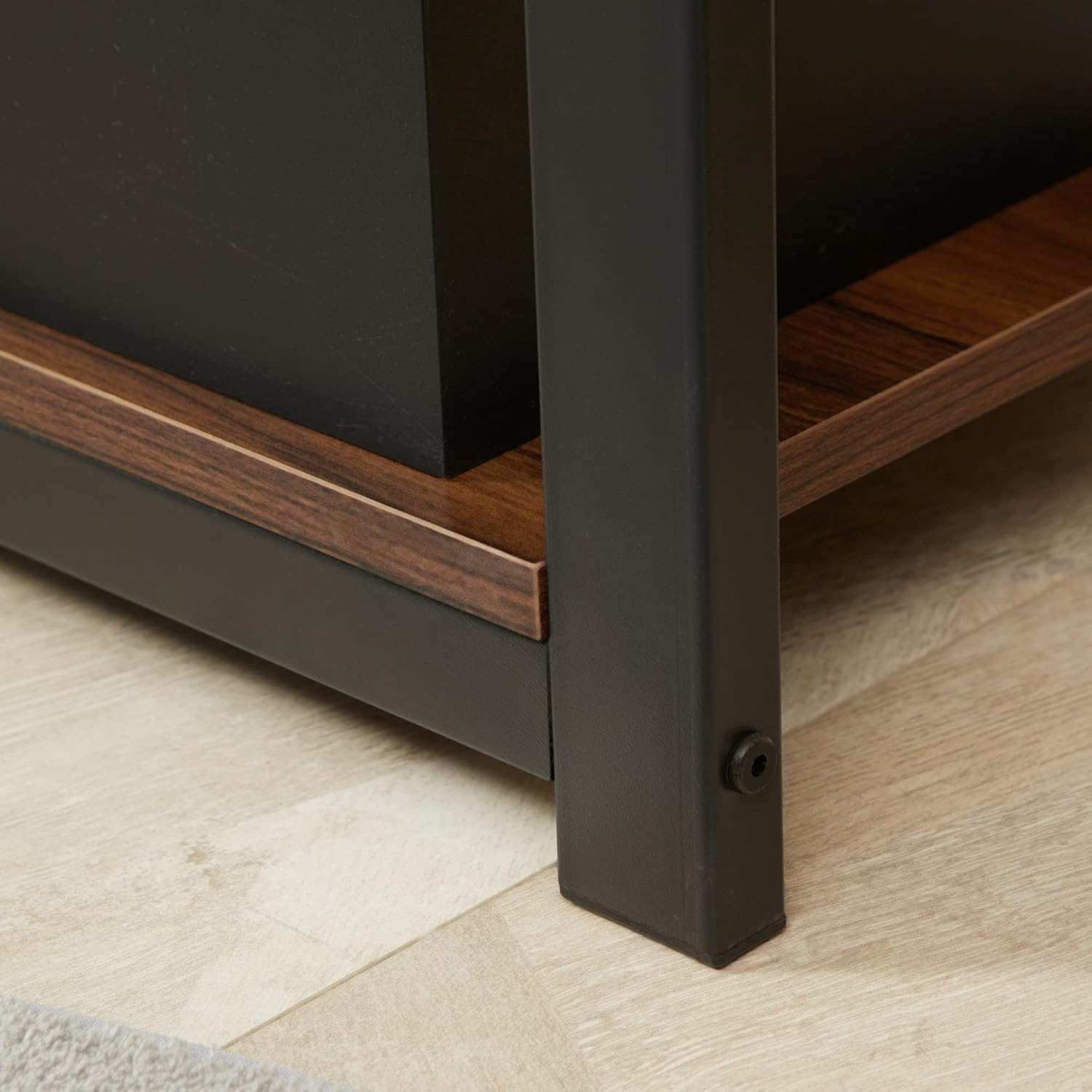 HOMCOM 4-Tier Media Stand with Cable Management Brown