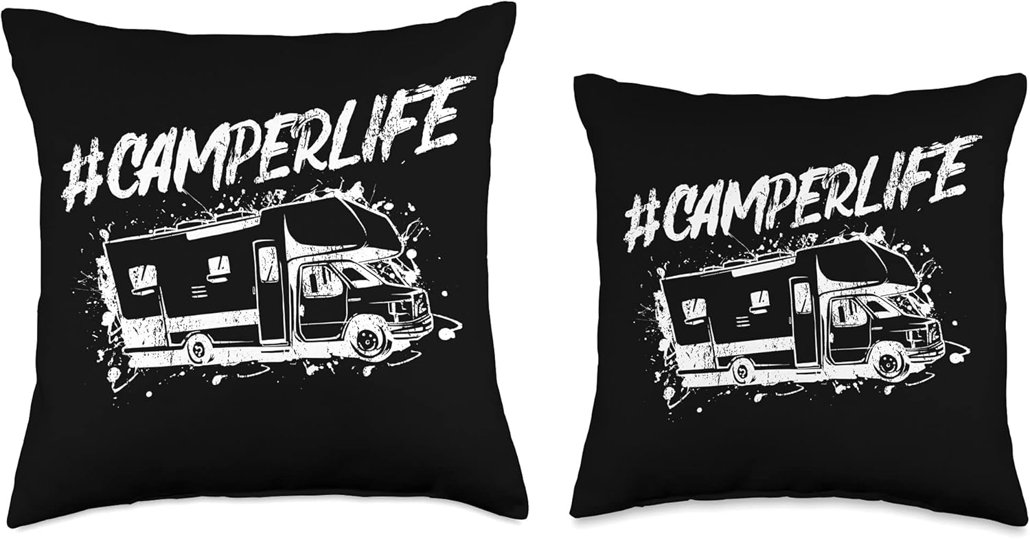 Camper Life RV Camping Throw Pillow with Funny Sayings
