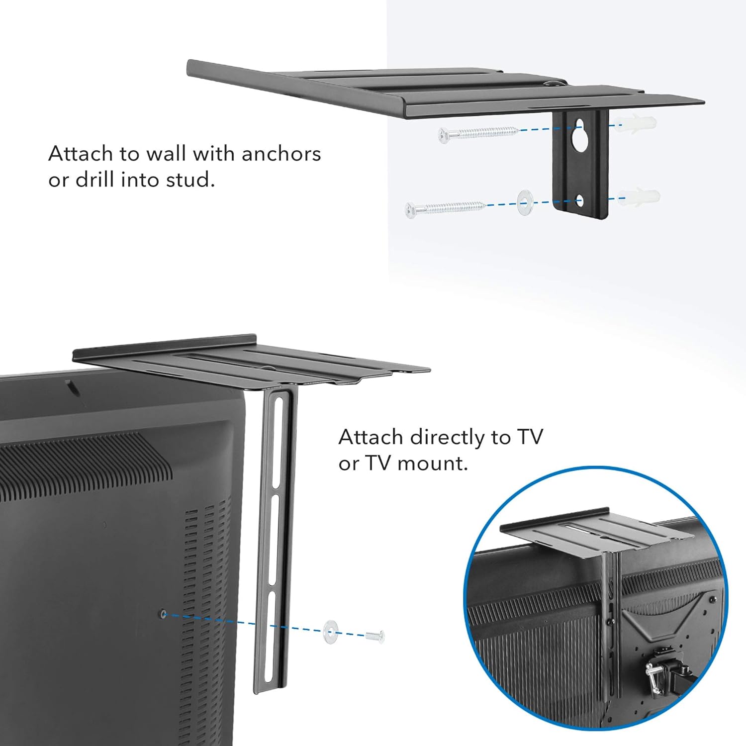 Mount-It TV Shelf Wall Mount Floating 66 lbs
