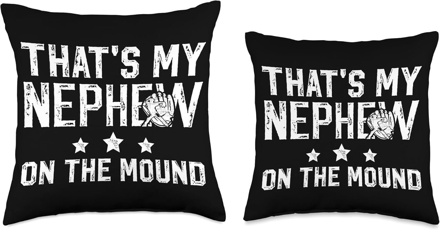 Proud Baseball Pitcher Throw Pillow for Uncle