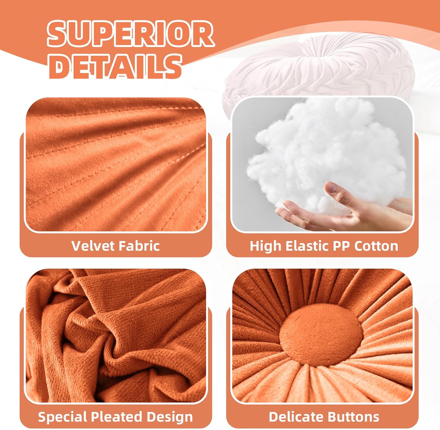 Teieas 2 Pcs Round Velvet Throw Pillows Blush