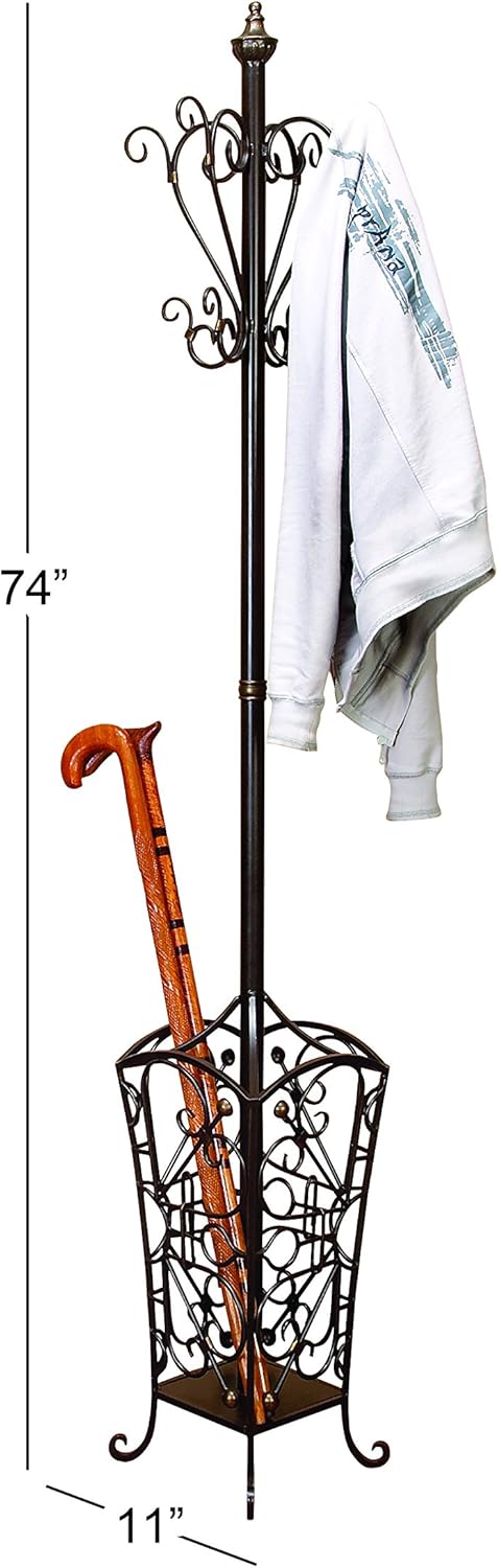 Deco 79 56471 Black Iron Coat Rack