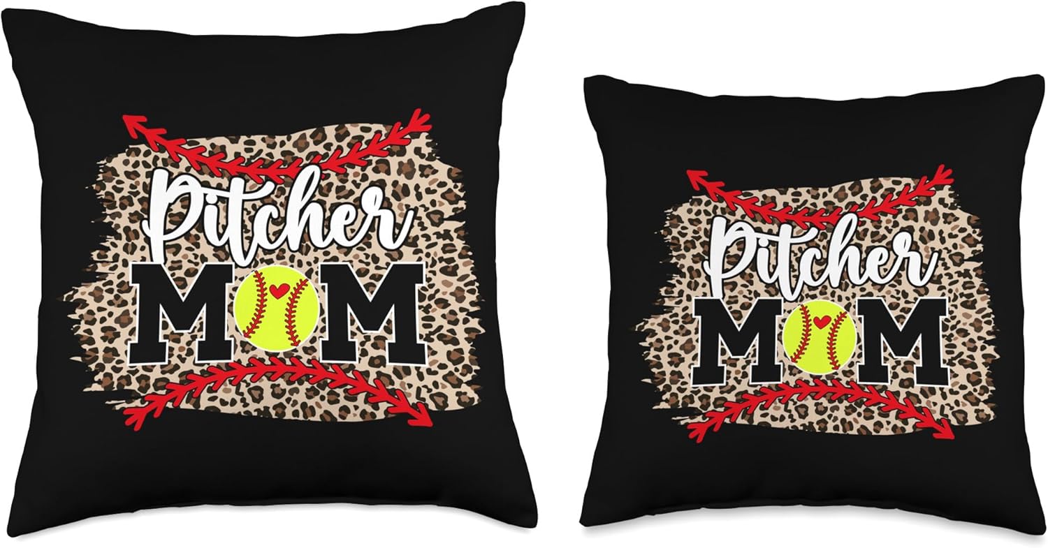 Cute Softball Pitcher Mother Mothers Day Throw Pillow