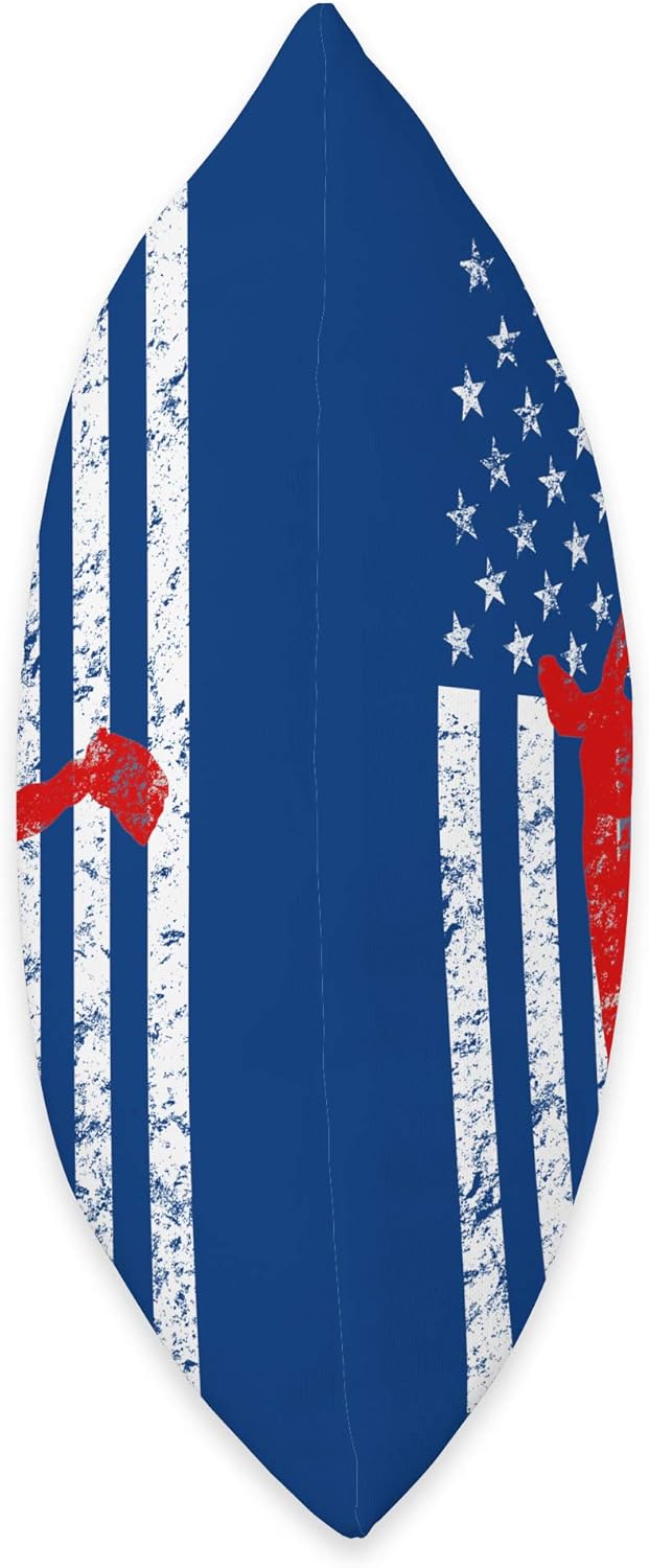 Distressed American Flag Softball Pitcher Throw Pillow