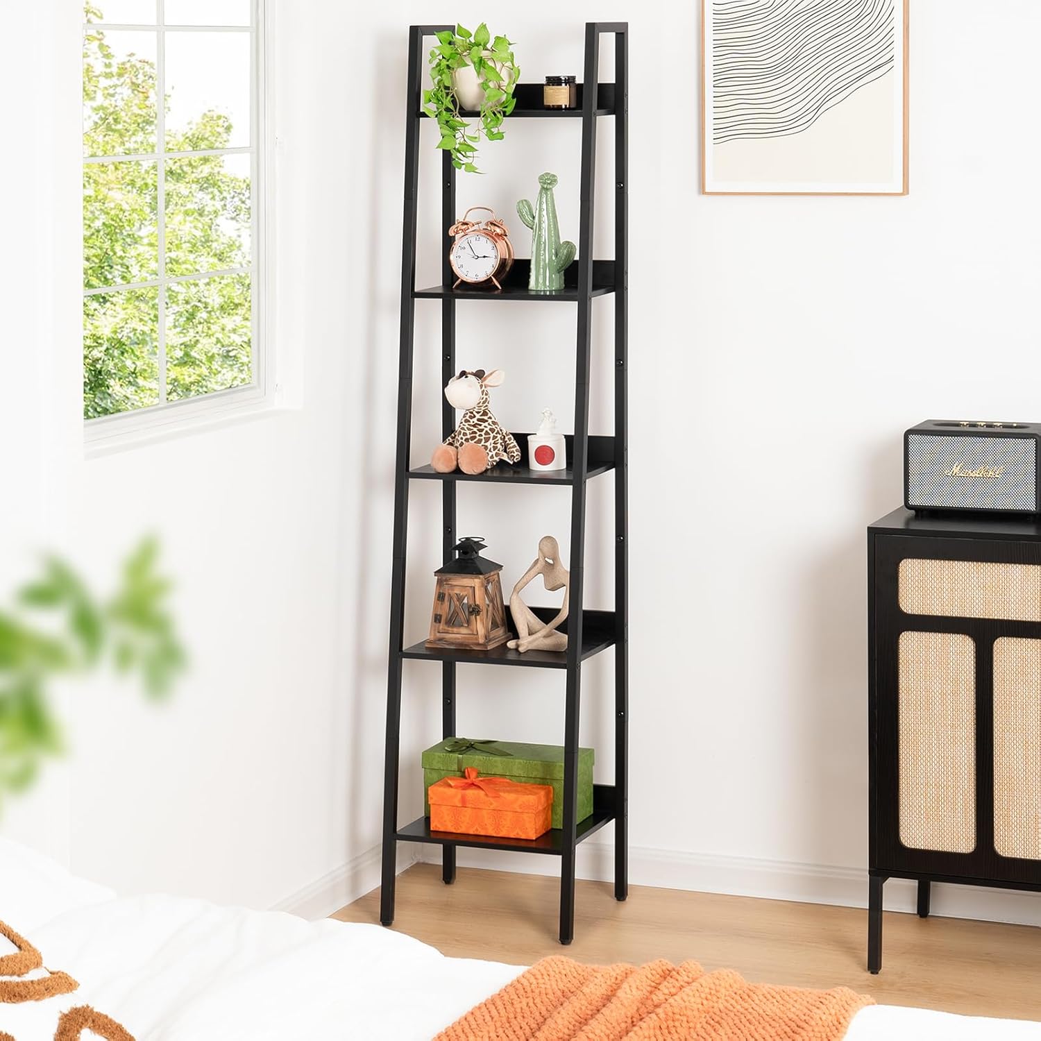 Yoobure 5 Tier Ladder Bookshelf Corner Shelf 1