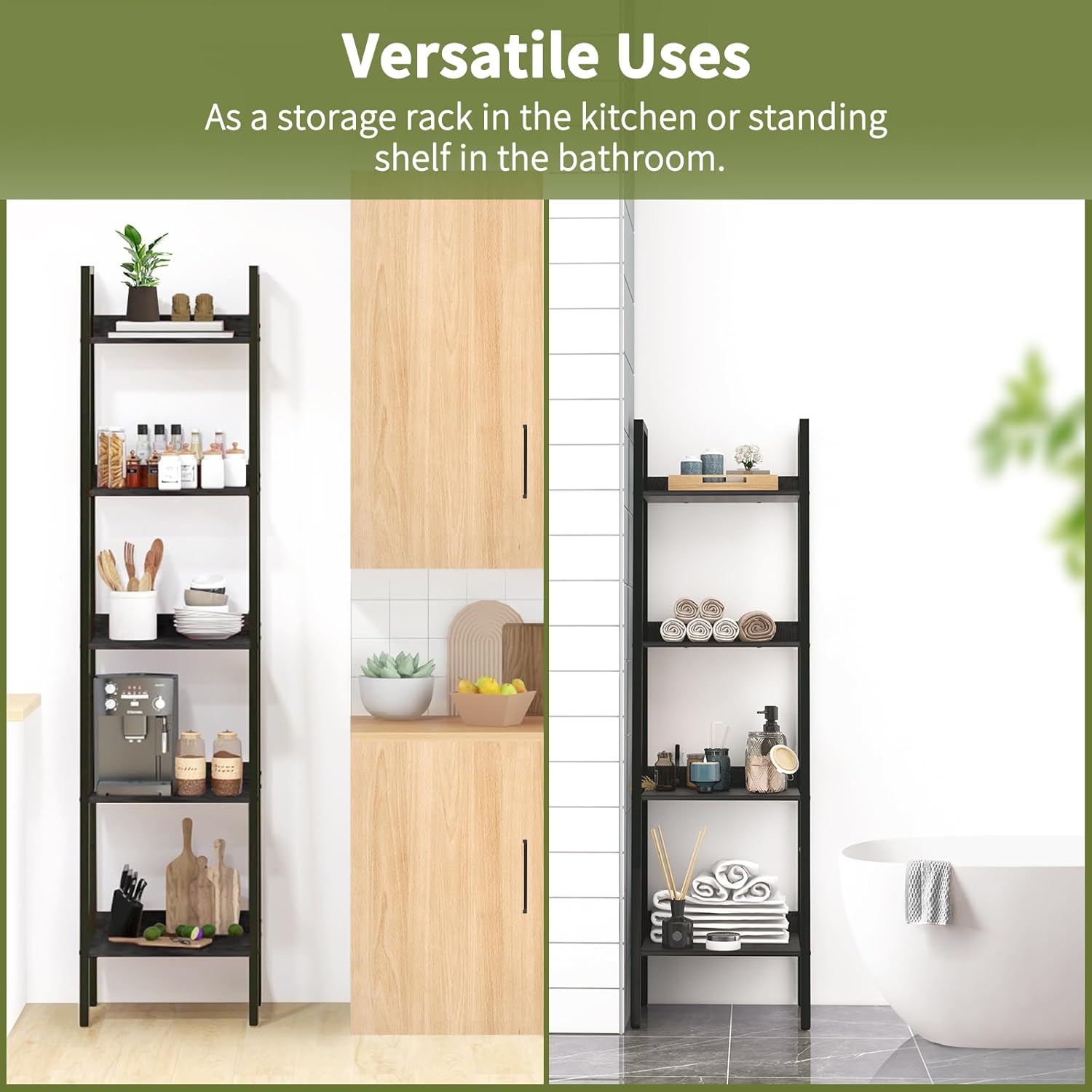 Yoobure 5 Tier Ladder Bookshelf Corner Shelf 1