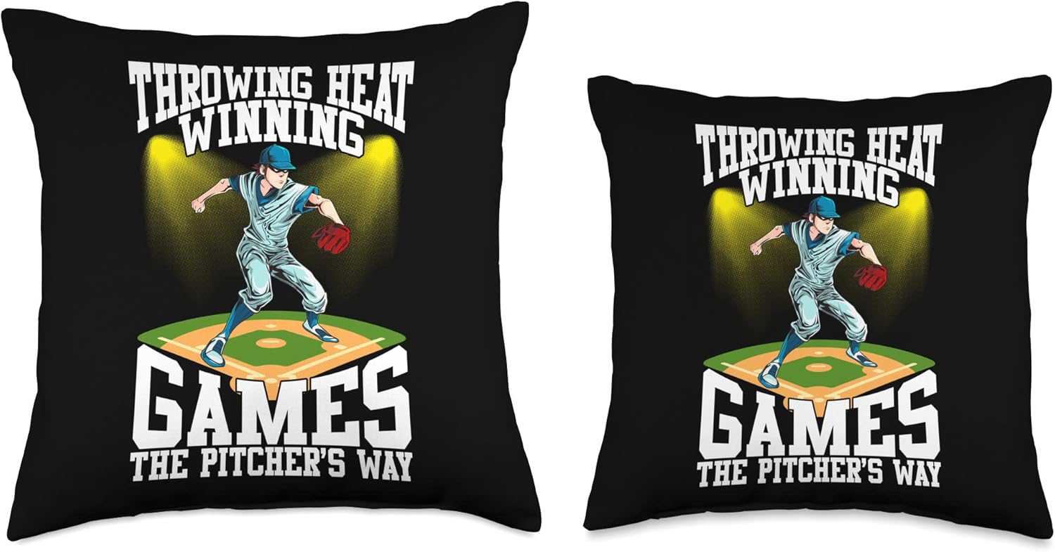 Pitchers Throwing Heat Throw Pillow for Baseball Fans