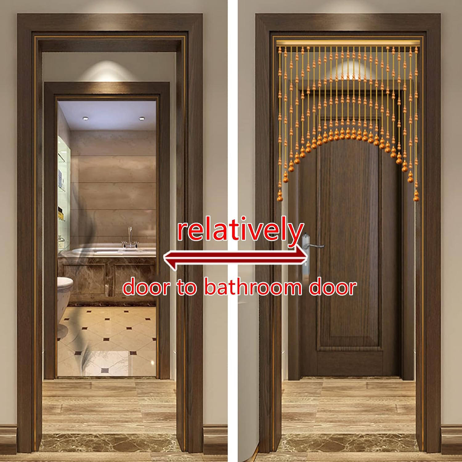 Retro Style Wood Beaded Curtain for Room Divider