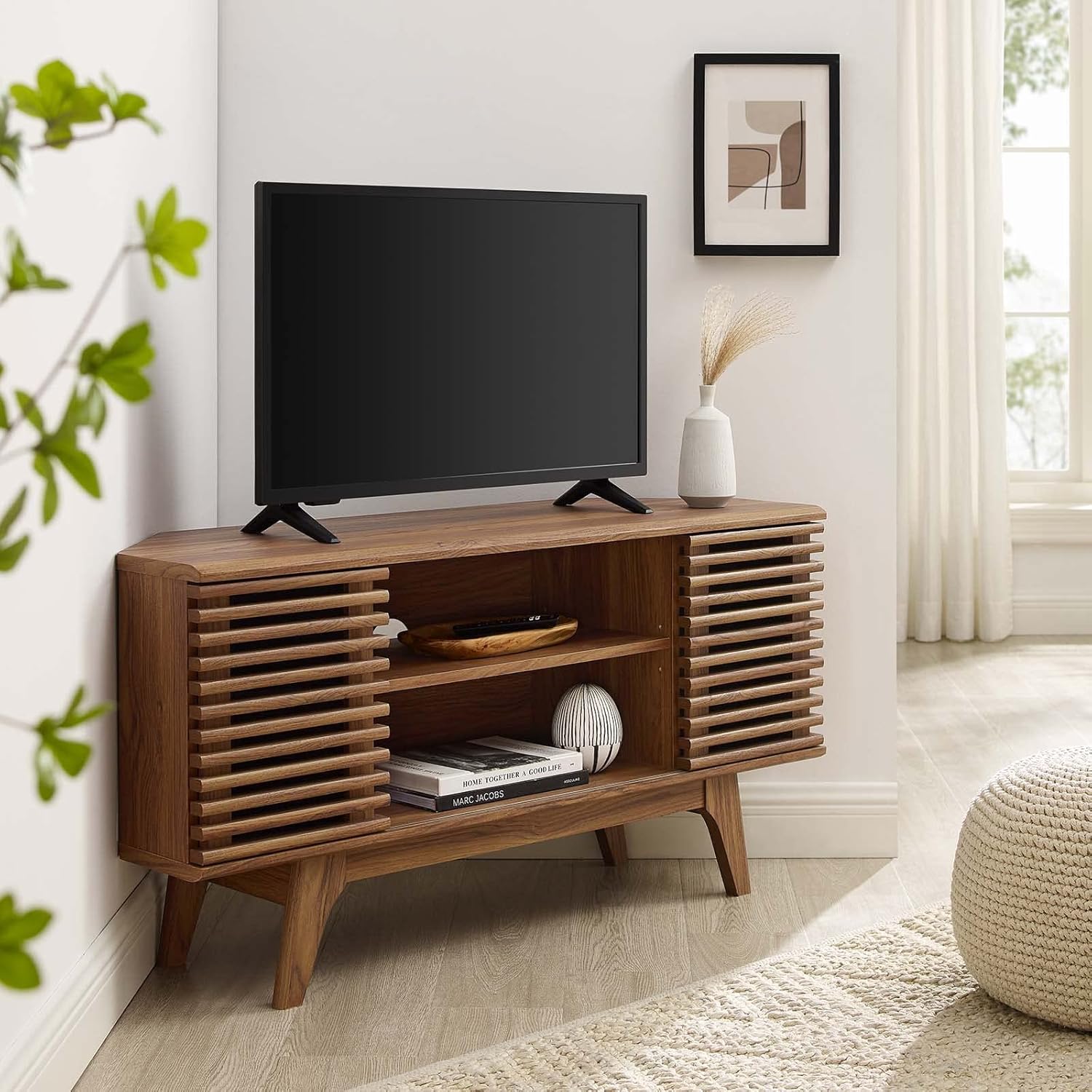Modway Render Low Profile Corner TV Stand 15x46x23