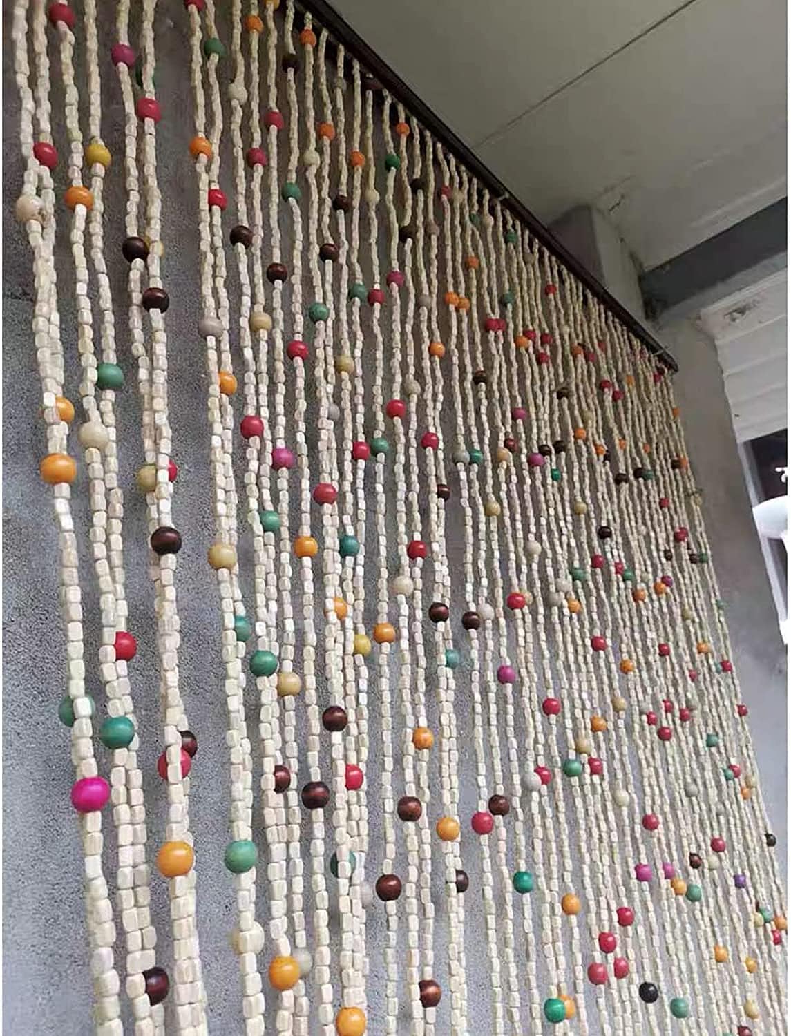 Wood Beaded Curtains for Doorway and Room Dividers
