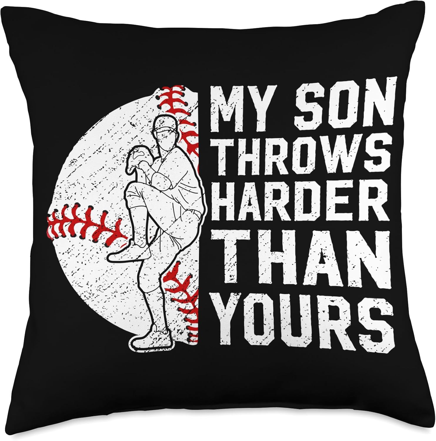Proud Baseball Pitcher Mom Throw Pillow