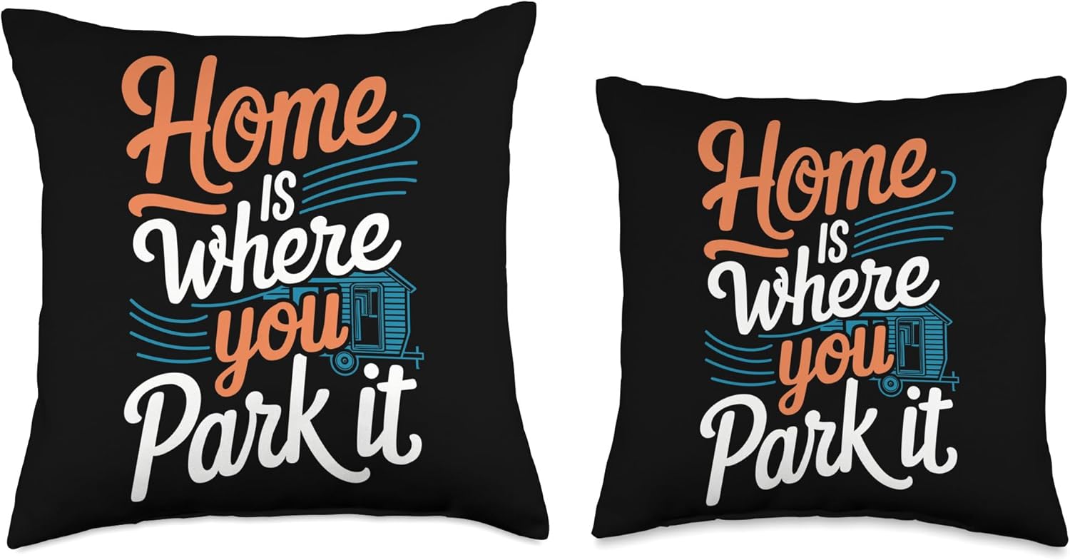 Rolling Tiny House Throw Pillow for Minimalist Living