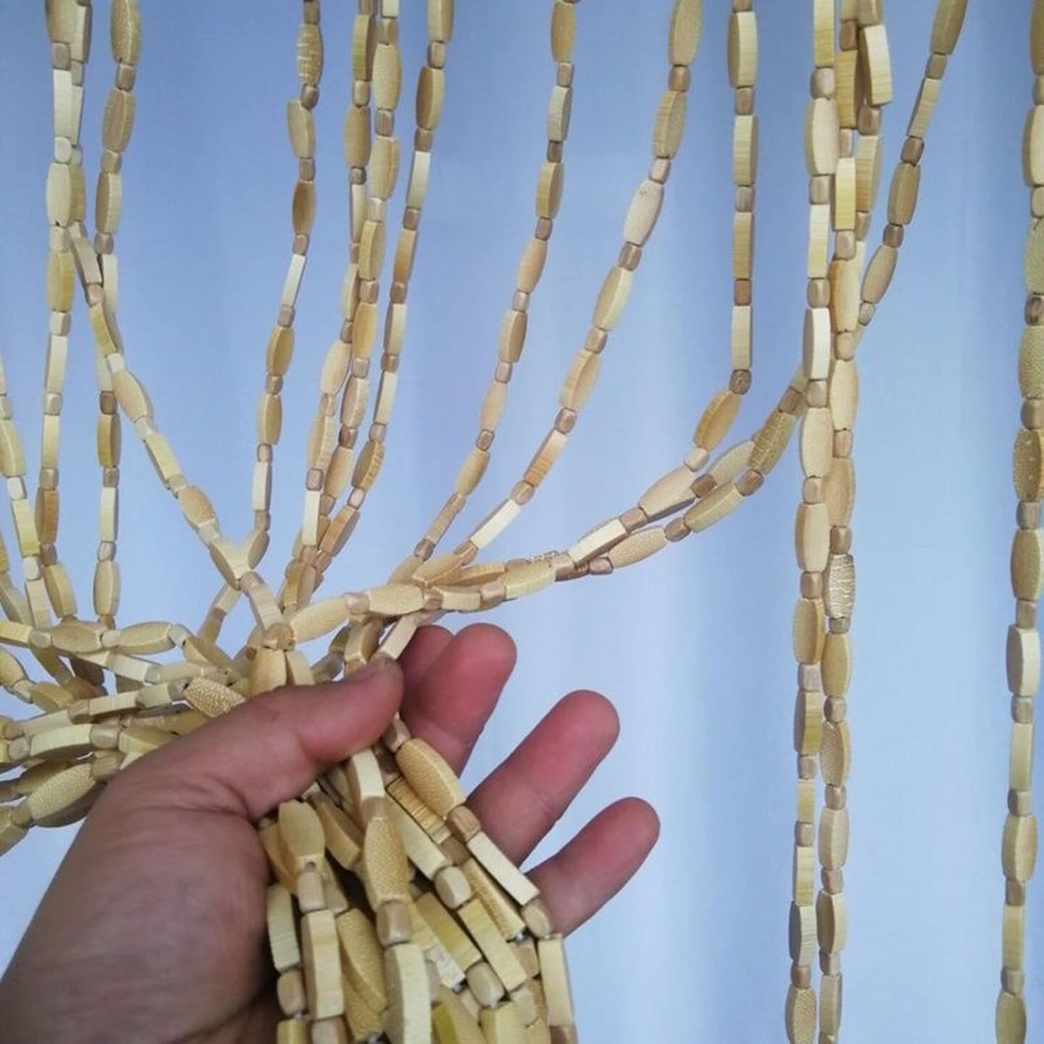 Bamboo Bead Curtain with 30 Strands for Doorway and Room Divider