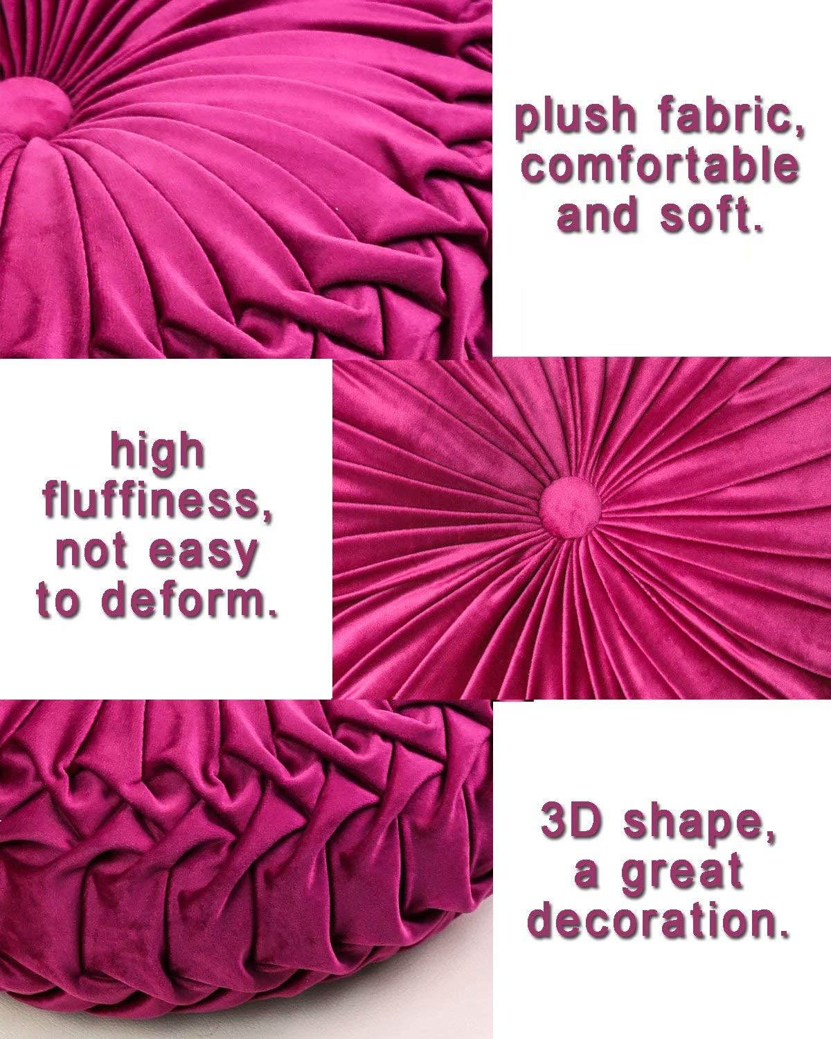 HLOVME 3D Pumpkin Velvet Throw Pillow 15x15 Dark Purple