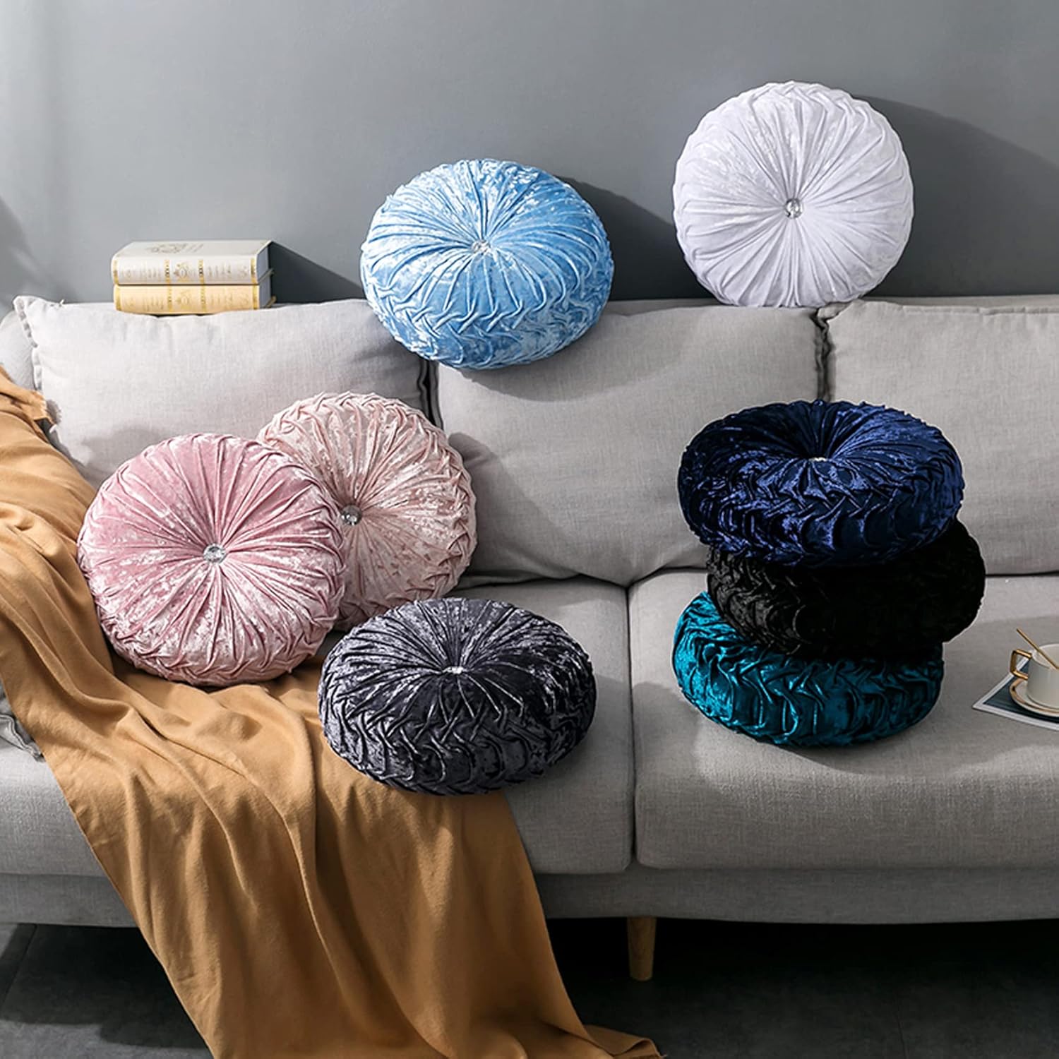 HLOVME Decorative Round Throw Pillow 137 Inch