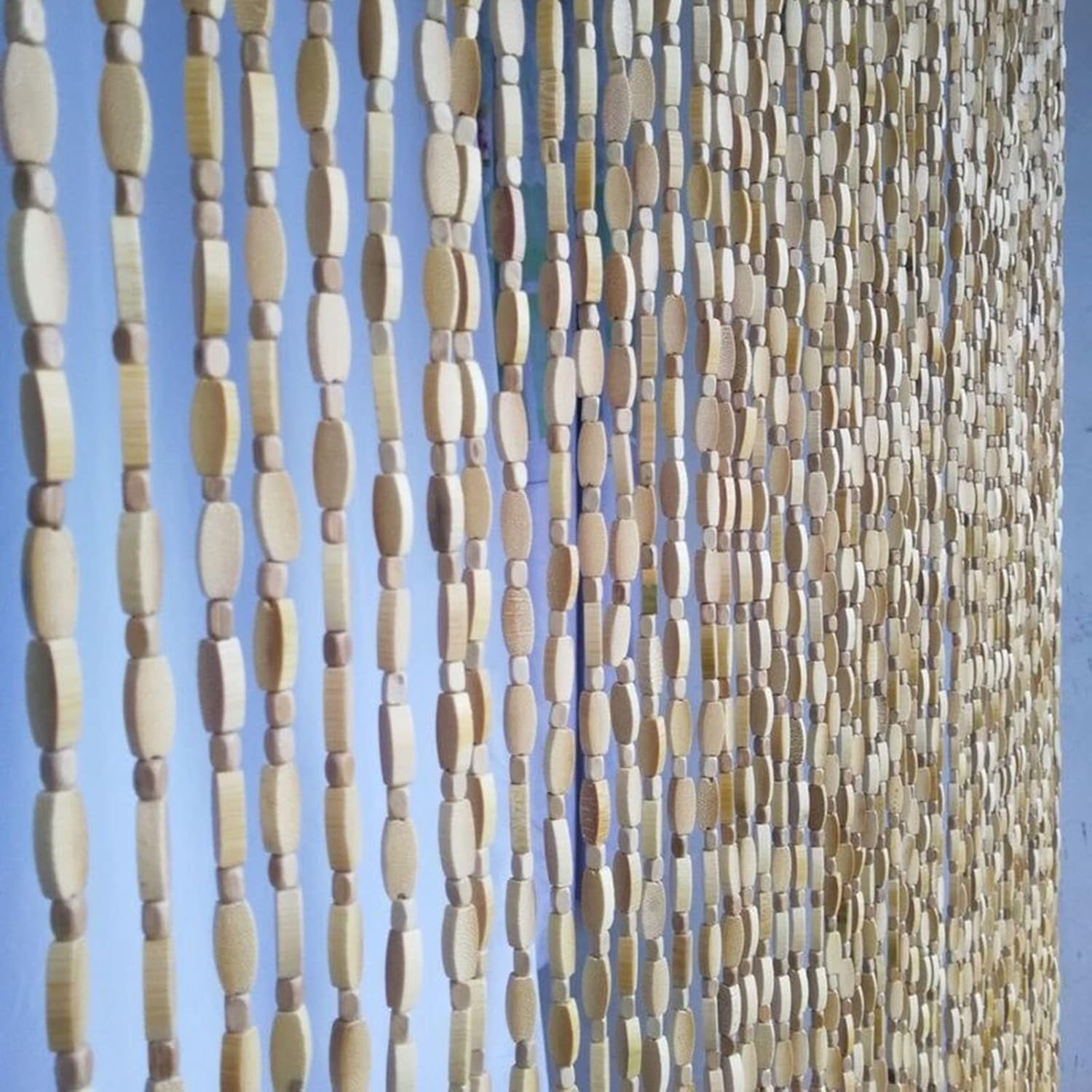 Bamboo Bead Curtain with 30 Strands for Doorway and Room Divider