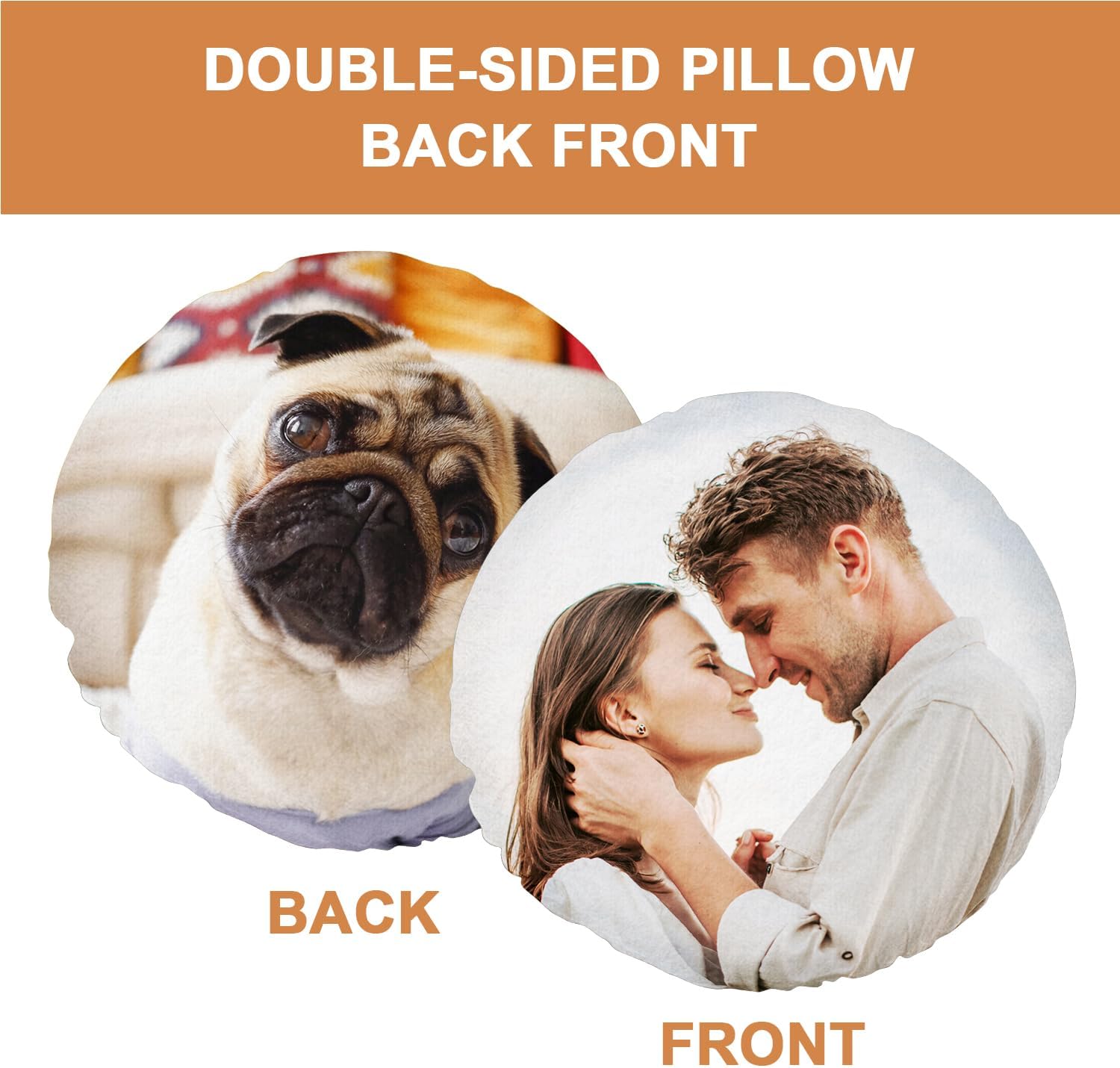 Custom Pillows with Picture 16x16 Personalized Throw Pillow Cover for Couples Family Friends