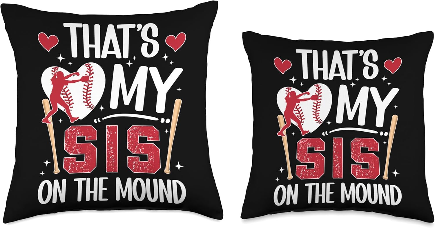 Baseball Pitcher Sister Throw Pillow