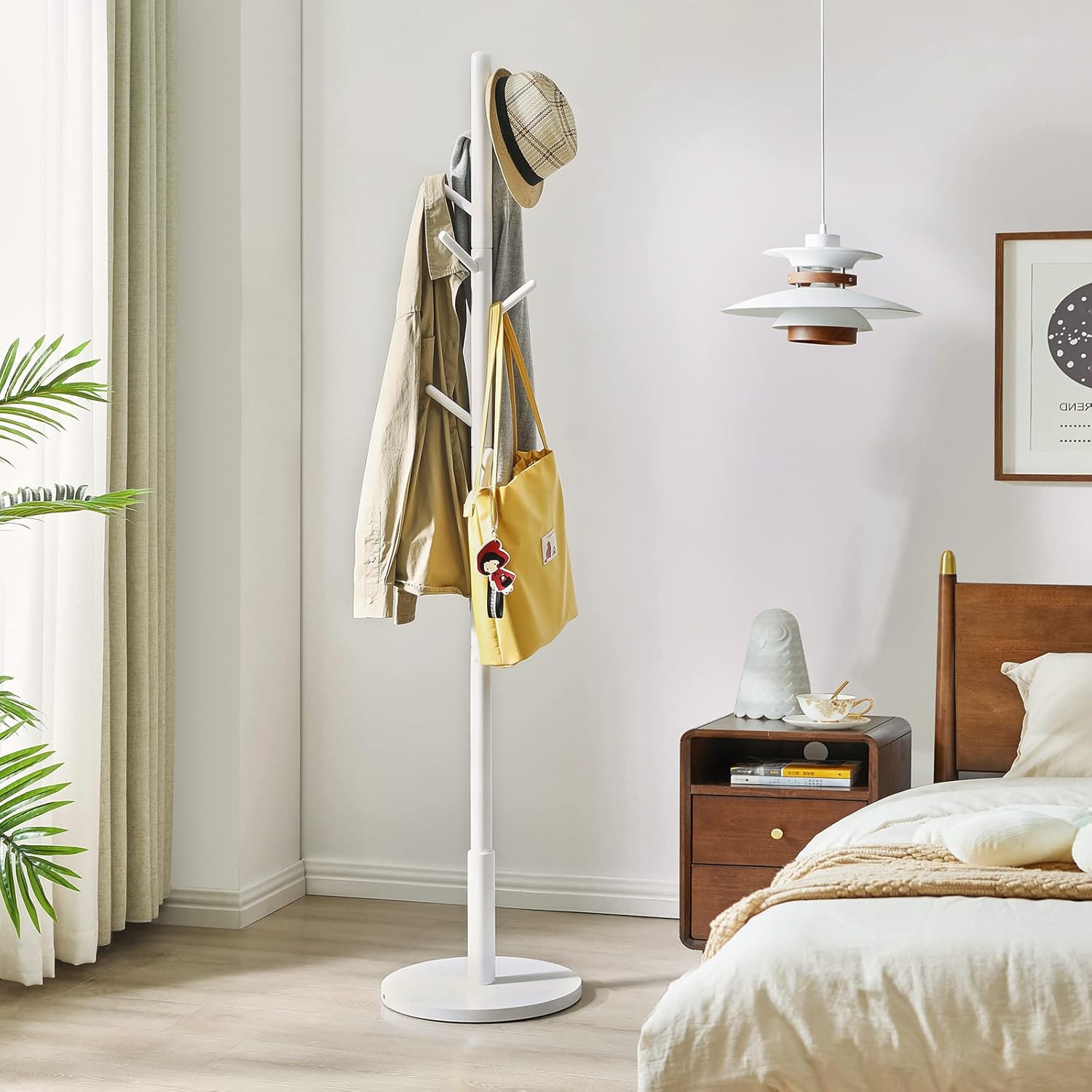 IBUYKE Coat Rack Stand with 8 Hooks and Solid Base