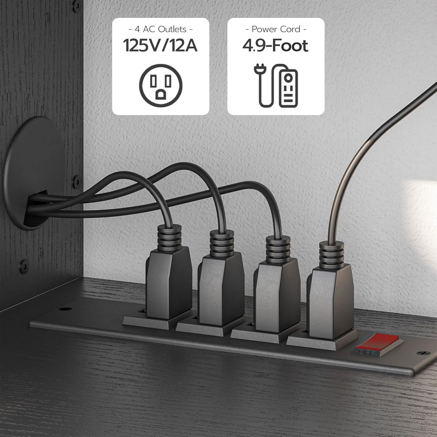 HOOBRO 55 Floating TV Stand with Power Outlets