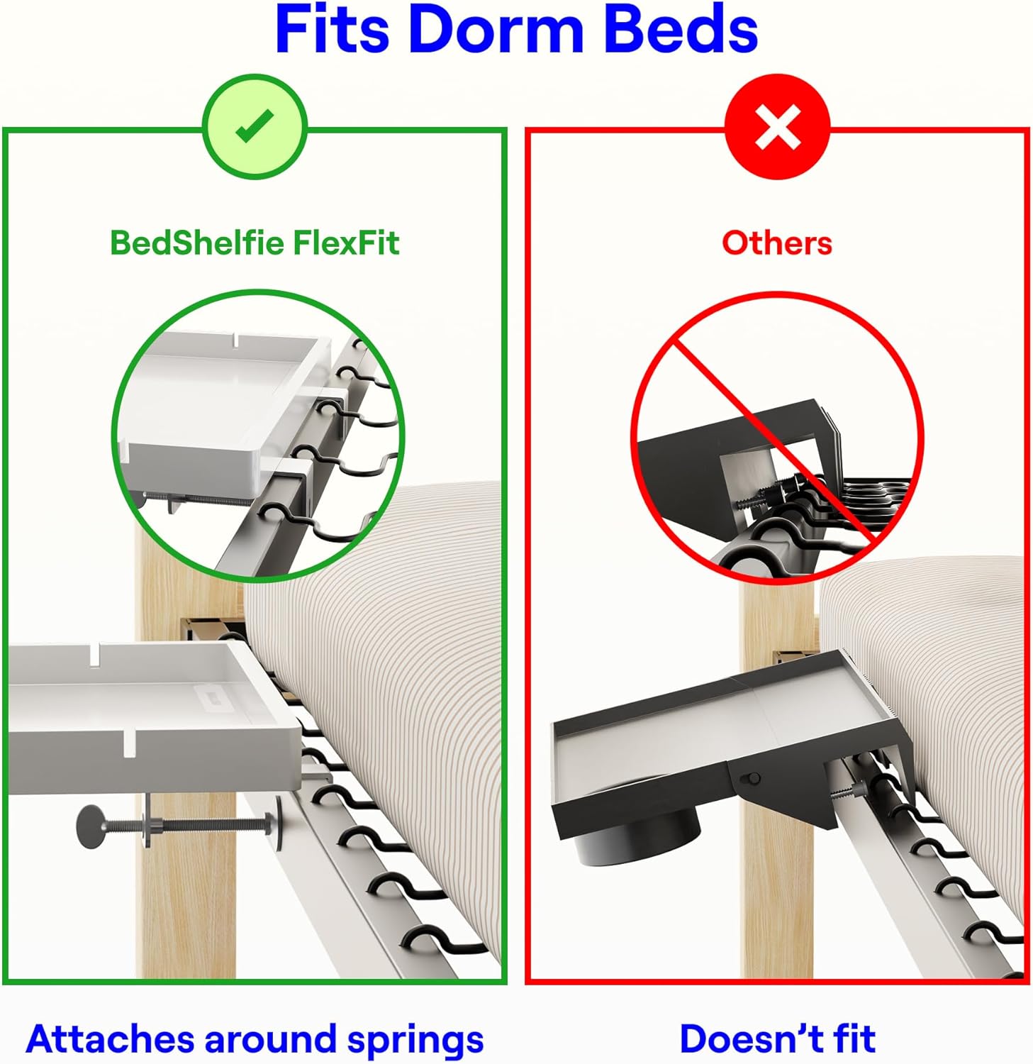 BedShelfie Floating Nightstand for Bunk Beds and Top Bunks